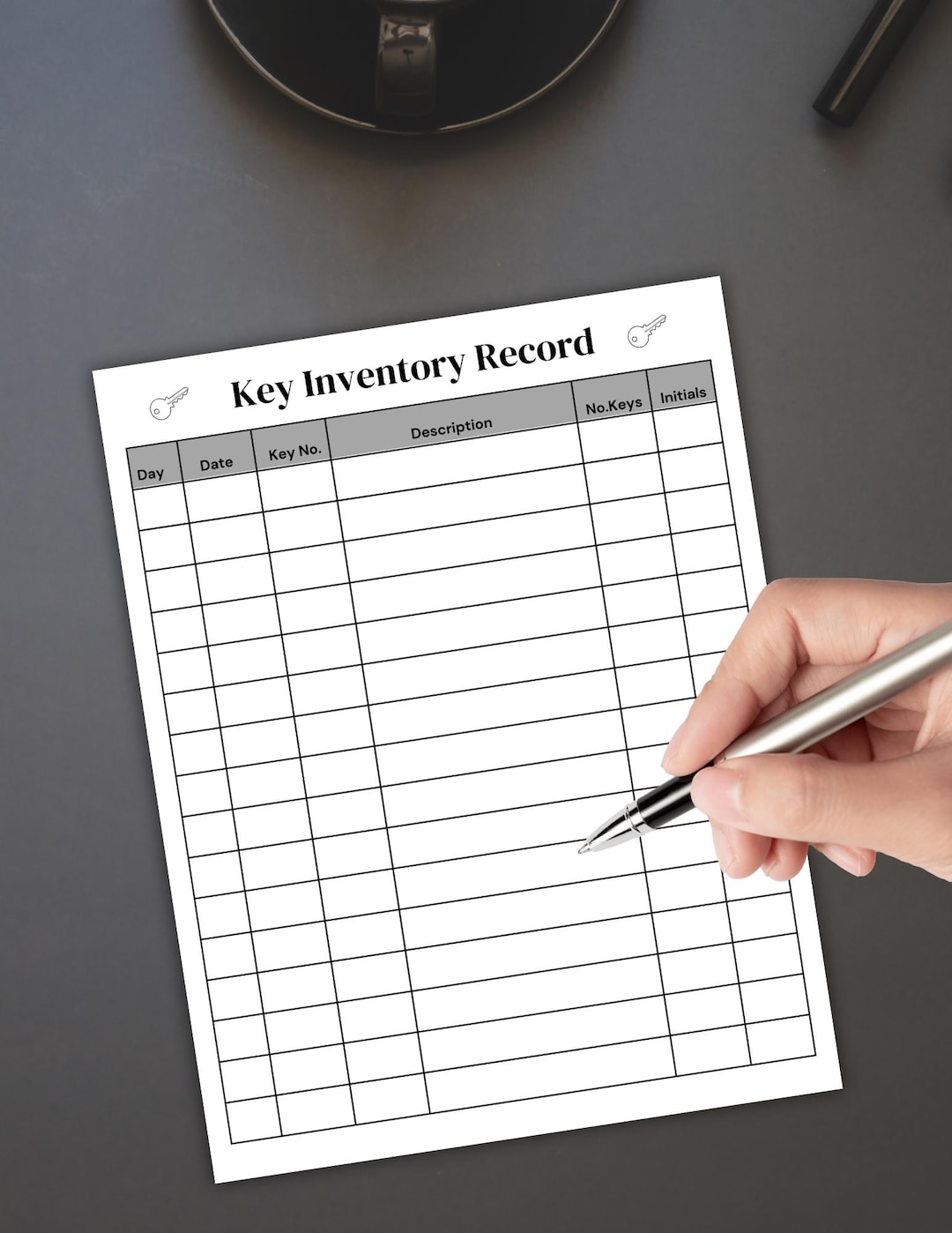 Printable Key Inventory Sheet,master Key List,key Catalog, Key