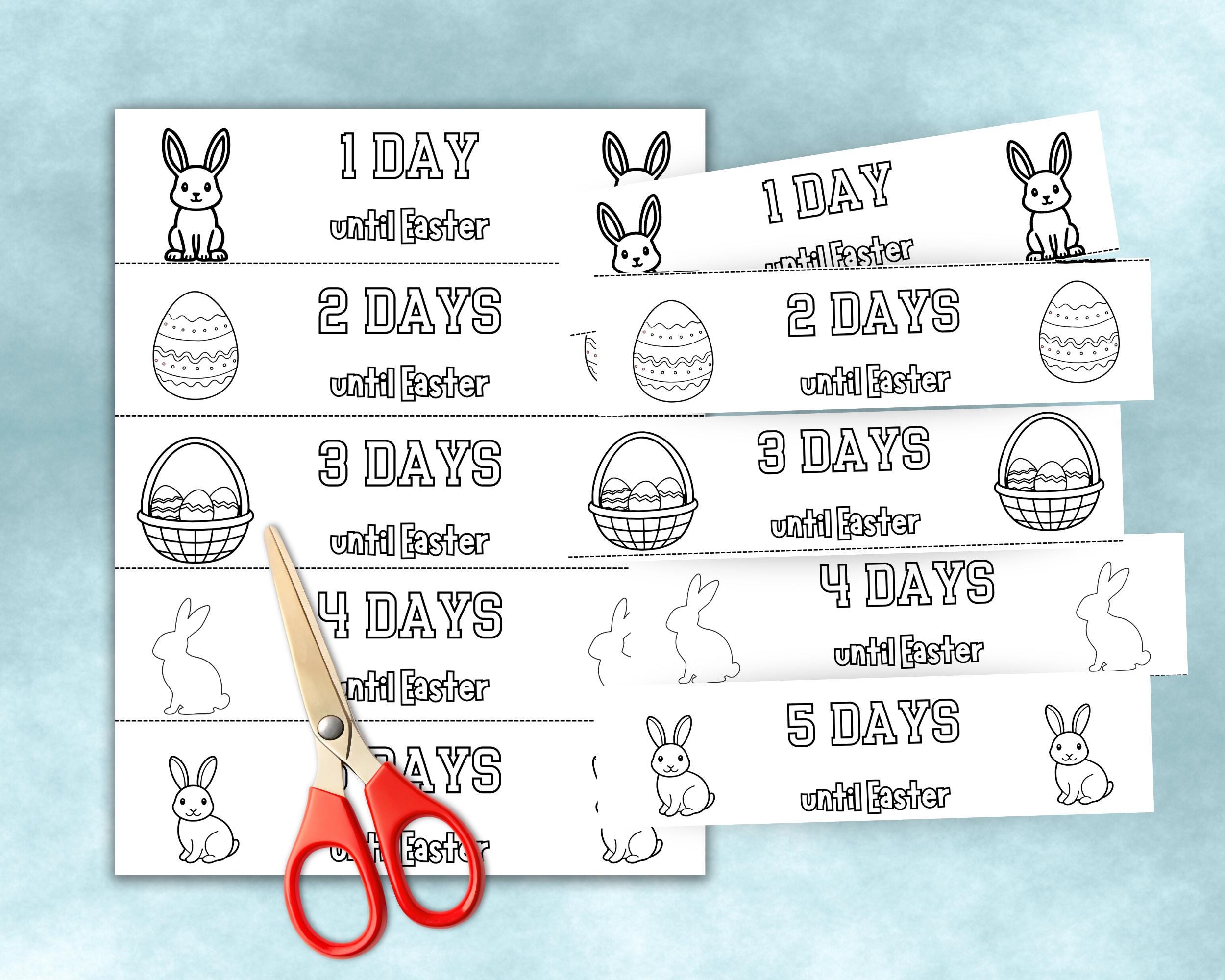Easter Countdown Chain Coloring Page, Kids Activity, Easter Countdown ...