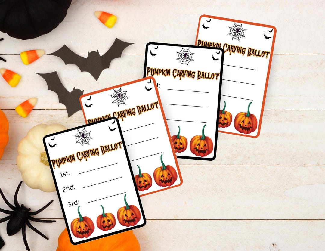 Halloween Pumpkin Carving Contest Voting Ballots,best Jack O Lantern ...