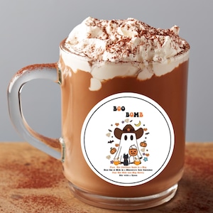 Western Halloween Halloween Thema, Cowboy Ghost Hot Cocoa Bomb Tag, druckbare Leckerli Tasche Favor, Halloween Cocoa Bomb Tags, Halloween printables Geschenke