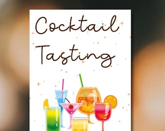 Cocktail tasting scorecard, cocktail competition,cocktail tasting card, cocktail board night, drink rating sheet, Girls night cocktail party