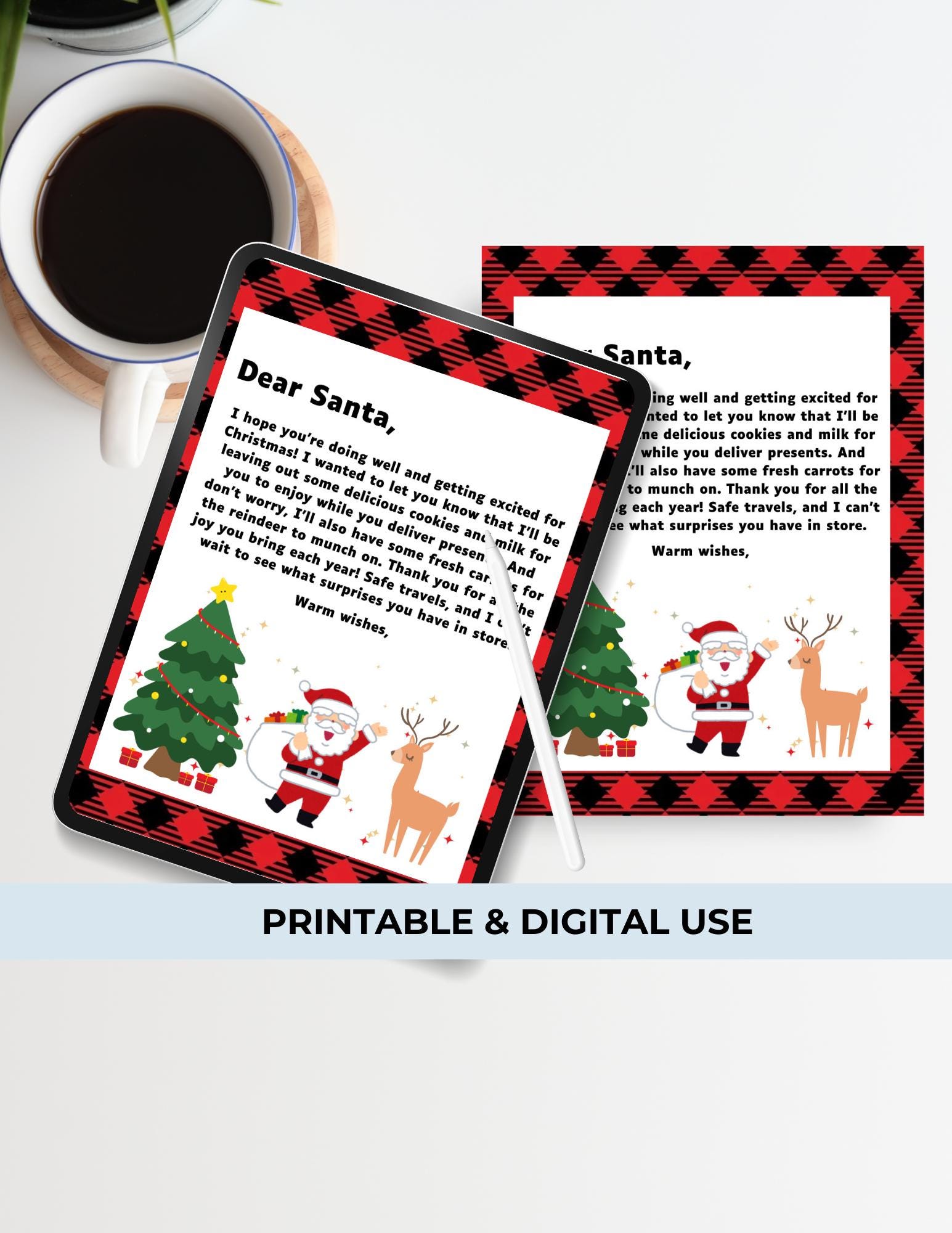 Printable Santa Note:,christmas Eve Milk and Cookies Letter, Santa Milk ...