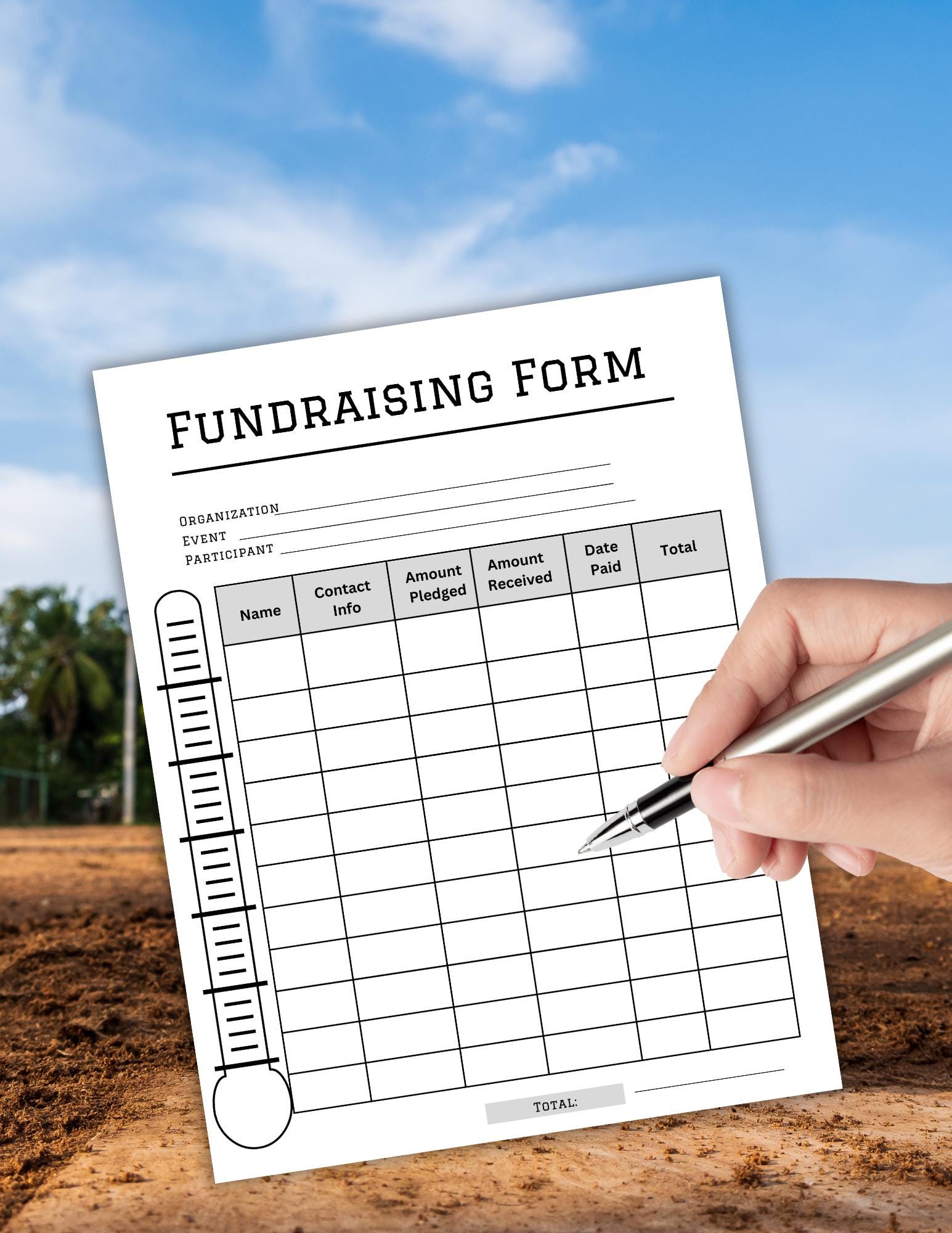 Printable Fundraising Form: Charity Event Donation Tracker , Charity ...