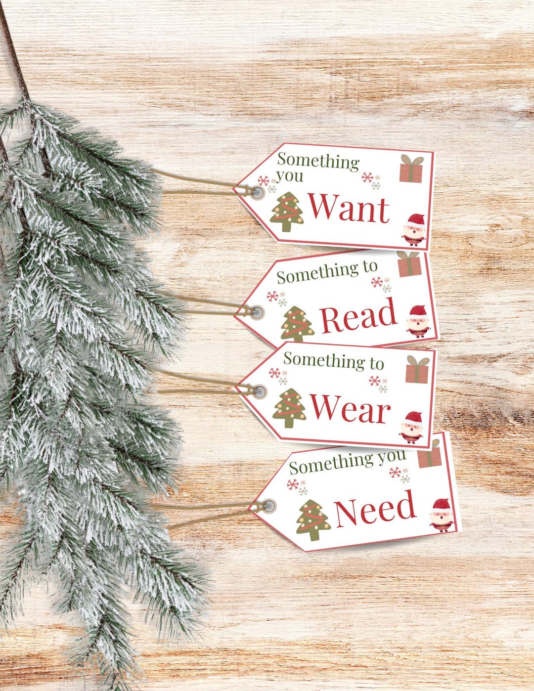 Printable Holiday Gift Rule Tags, Something to Eat, Something to Wear ...