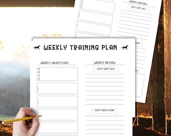 Horse training weekly schedule/training log,Equestrian horseback Riding,Training Log, equine tracker,Horse Performance Goal Progress Planner