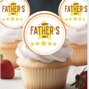 Father&#39;s Day Cupcake Toppers: #1 Dad Dessert Decorations (PDF)