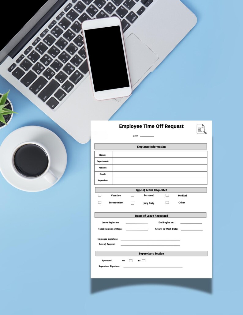Employee Time off Request Template,printable Time off Request Form ...