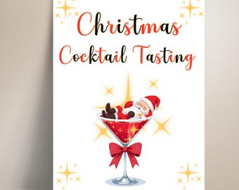 Christmas Cocktail Tasting Kit,Printable Holiday Drink Party, Ultimate Christmas Cocktail Bar,Tasting Cards Cocktail Tasting Party Printable