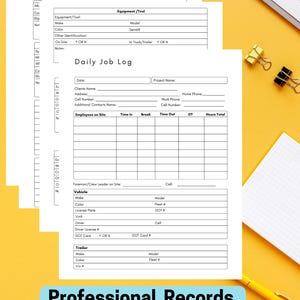 Daily Job Log,construction Site Management Report,daily Job Log ...