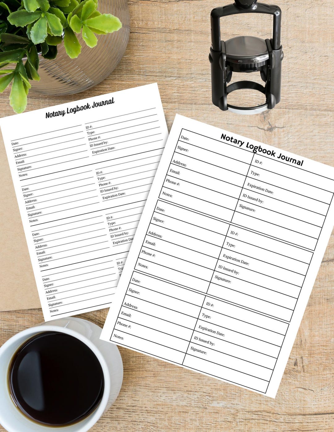 Printable Notary Log Book,notary Journal,notary Log Book Template Set,2 ...