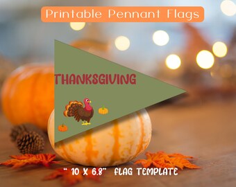 Thanksgiving Pennant Flags: Party Photo Booth Props, Thanksgiving Pennants, Thanksgiving Flags,Decor for Thanksgiving Dinner flag prop