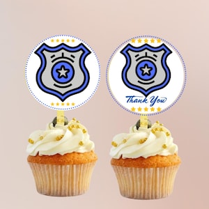 Police Cupcake Toppers,Law Enforcement toppers, toppers forPolice officer retirements, Academy graduation, promotions, or police theme party