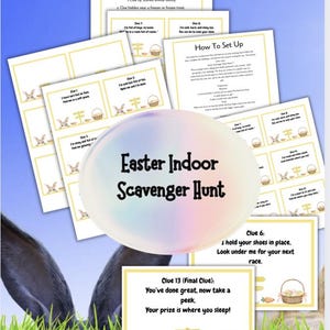 Easter Scavenger Hunt: Indoor Treasure Hunt Clues (PDF Download)