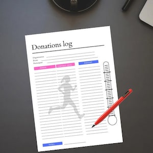 Printable Donations Log: Fundraiser Template (PDF Download)
