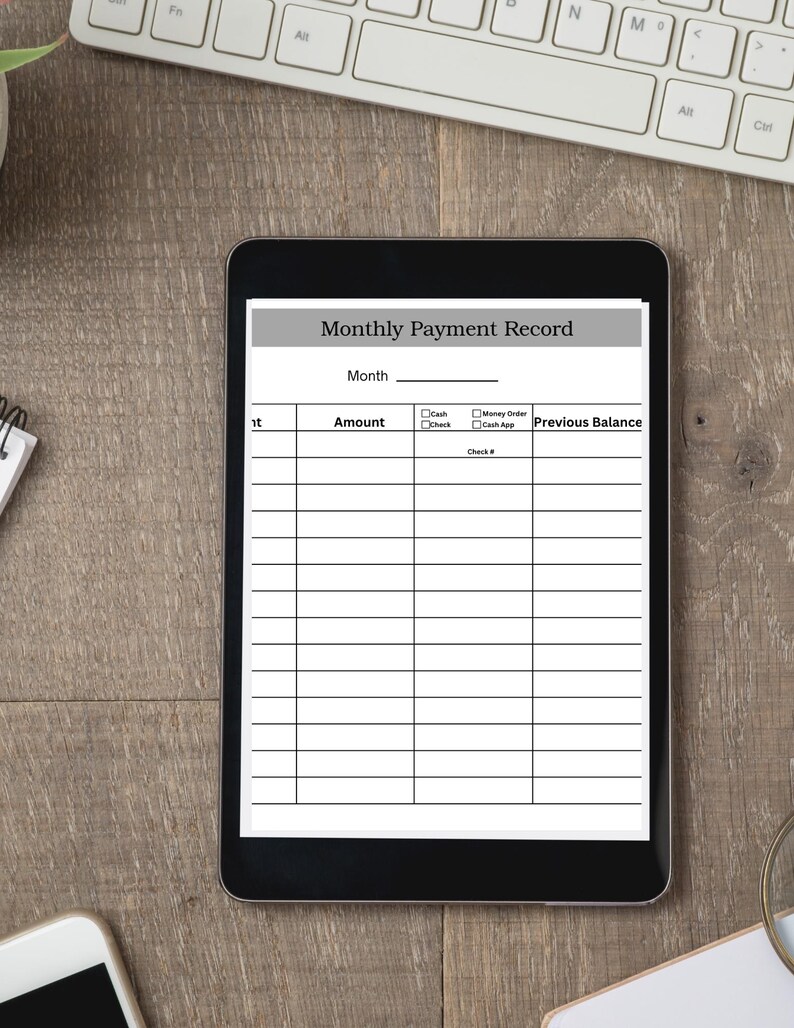 Monthly Payment Tracker,small Business Client Record, Income Log ...