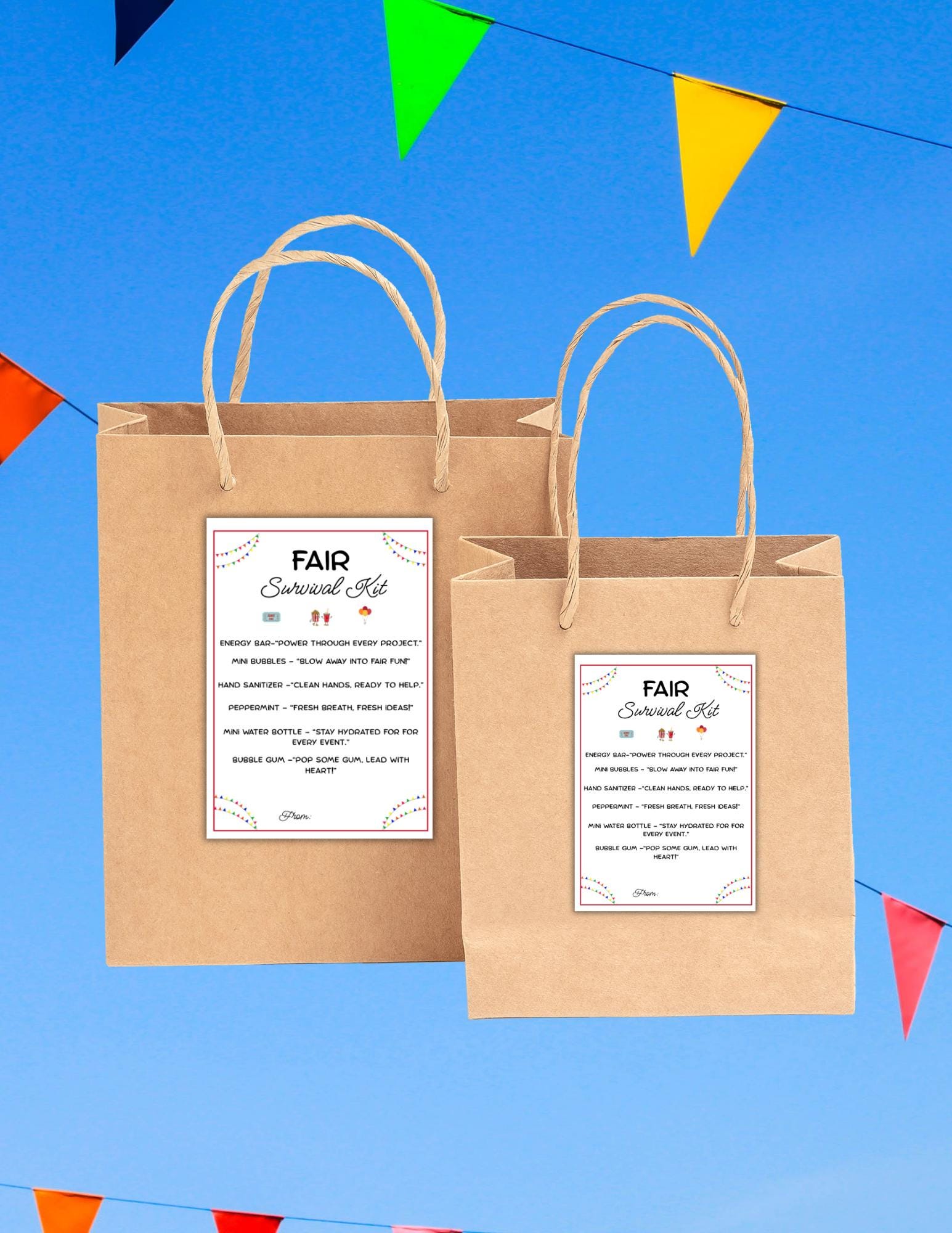 Fair Tags Fair Survival Kit Tag Printable, State Fair Survival Bag Tag, Livestock ...