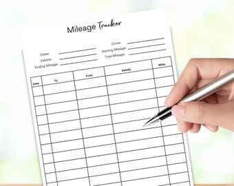 Mileage Tracker, Work Trip Log, Vehicle Expense, Travel Record,Car Mileage, Tax Deduction & Reimbursement Tracker,Business miles
