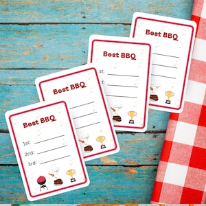 Beste Grill-Wahlzettel, Grill-Wahlkarten, Barbque-Wahlzettel, stimmen Sie für den besten Grillabend mit diesen Wahlkarten ab.