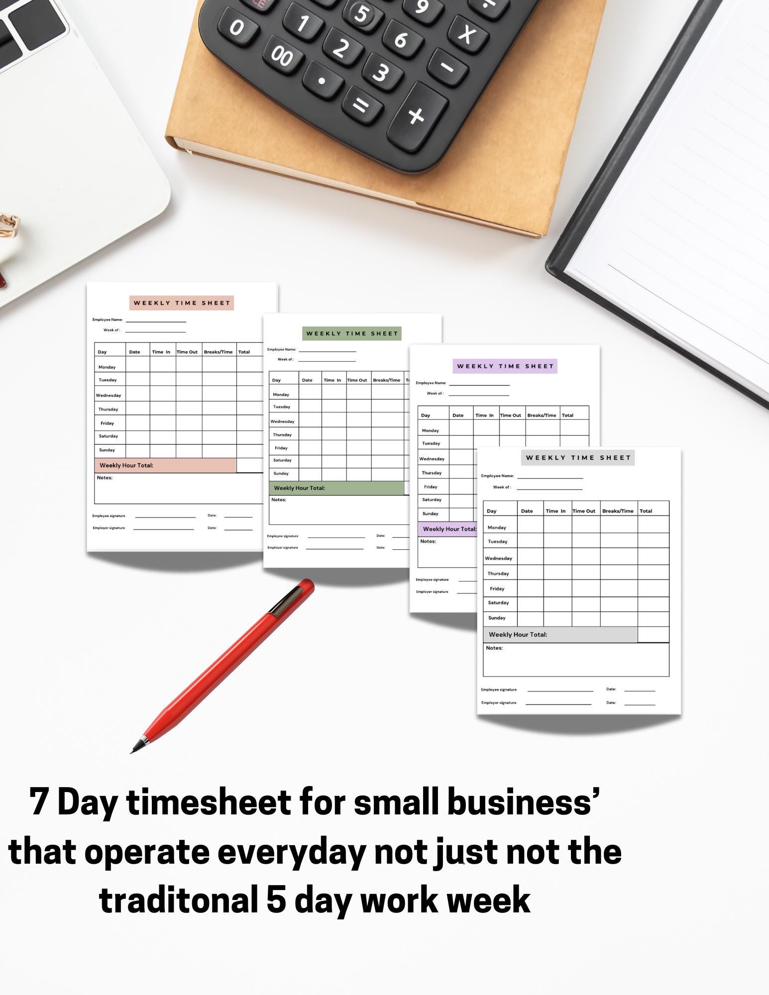 Timesheet Day Rocks Printable Employee Timesheet Template,7-day Work Week,employee ...