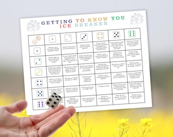 Dice icebreaker Game, Roll and Tell Game, Team Building Game, Getting to Know You Game, Icebreaker Question Game,Icebreaker Activity