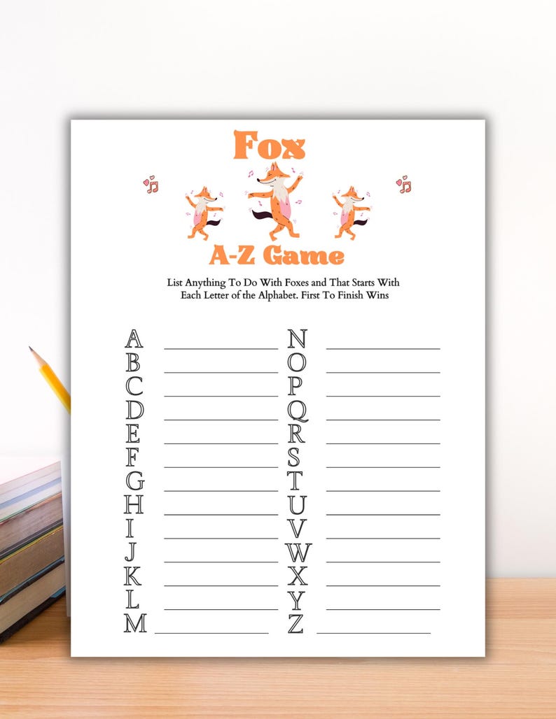 Fox Party Games Pack printable Fox Theme Woodland Activities Fox Theme Fox Party Games Pack printable Fox Theme Woodland Activities Fox Theme