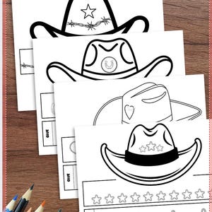 Printable Cowboy/Cowgirl Hat Paper Crown: Kids Coloring Craft (PDF Download)