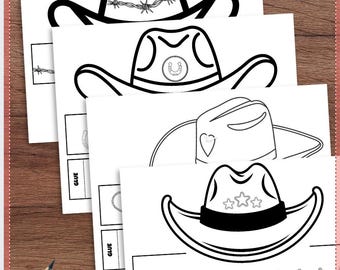 Printable Cowboy/Cowgirl Hat Paper Crown: Kids Coloring Craft (PDF Download)