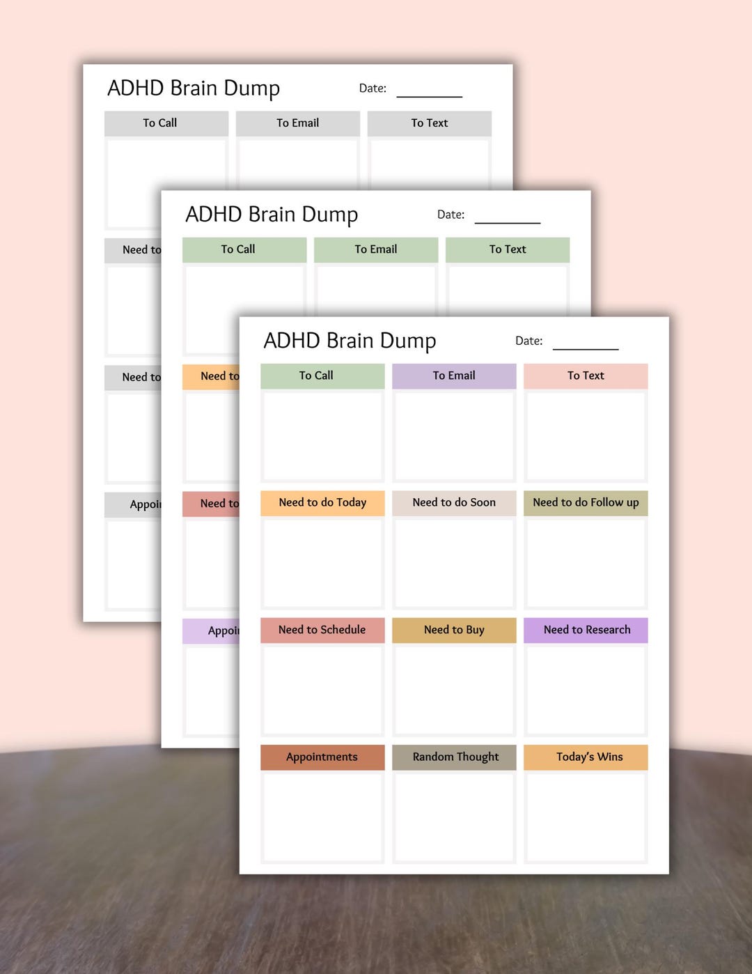 ADHD Brain Dump Planner,brain Dump Planner Printable,mental Clarity ...