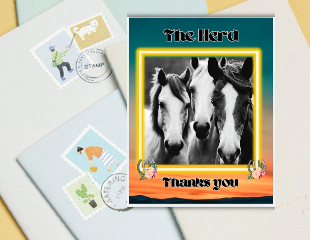Printable Horse Thank You Card,equestrian Thank You Note for Riders ...
