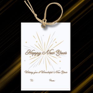 Printable Happy New Year gift tag, New years  treat tags, happy new year favor tag for gift baskets, goodie bags and more