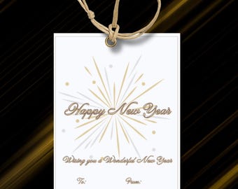 Buon anno! Etichette regalo stampabili per il nuovo anno, etichette per bomboniere a tema Capodanno, etichette per borse di Capodanno, etichette per regali e regali di Capodanno