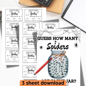 Guess How Many Spiders Game: Halloween Party Printable (PDF Download)