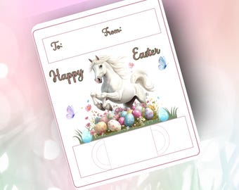Easter Money Card,Horse/pony money card, horse Money Card, Happy Easter Money Holder,Easter equestrian money card, horse Gift for Easter
