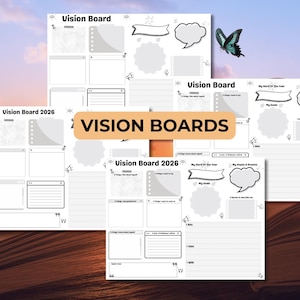 Printable Vision Board 2026: Goal Setting, Inspiration,  Vision Planner, Law of Attraction, Manifestation Board,Dream Life sheet