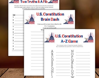 U.S. Constitution Educational Games for Kids &Adults,Civics Card Games,Classroom, Homeschool, History Learning Fun, US Constitution games