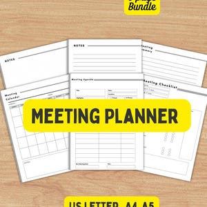 Meeting Planner Printable: Meeting Agenda & Notes Templates (PDF Download)