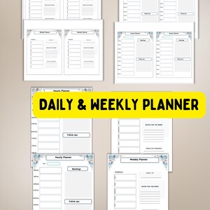 Printable hourly planner, Daily hourly schedule,Hourly Daily Planner,with weekly planner for added organization,plan in hourly increments