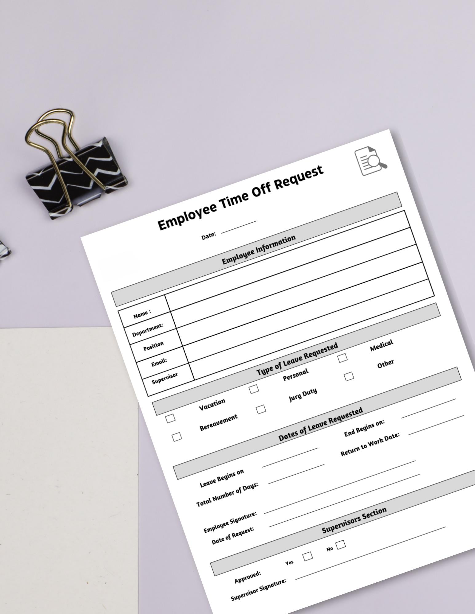 Time Off Request Background Employee Time off Request Template,printable Time off Request Form ...