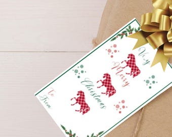 Christmas hors gift tag,Very Merry Horse themed Christmas gift and present tag,Equestrian Christmas gift tag, Holiday horse, xmas horse tag