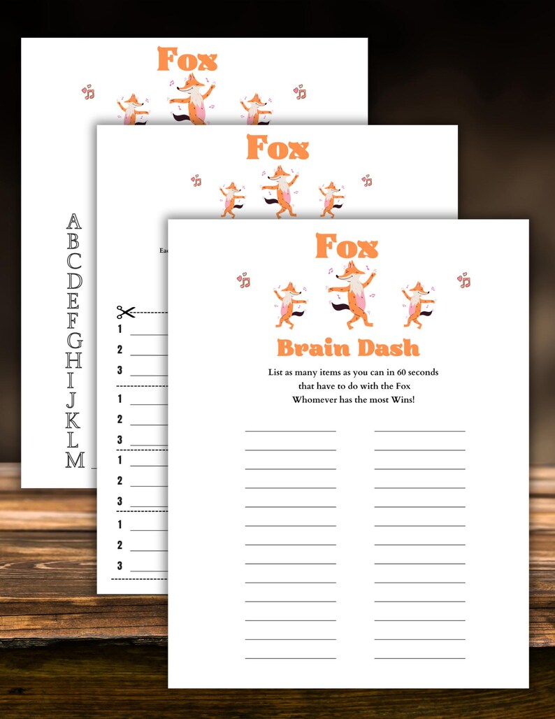 Fox Party Games Pack printable Fox Theme Woodland Activities Fox Theme Fox Party Games Pack printable Fox Theme Woodland Activities Fox Theme