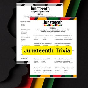 Juneteenth Trivia Game: Fun Facts, History Quiz (Printable PDF)