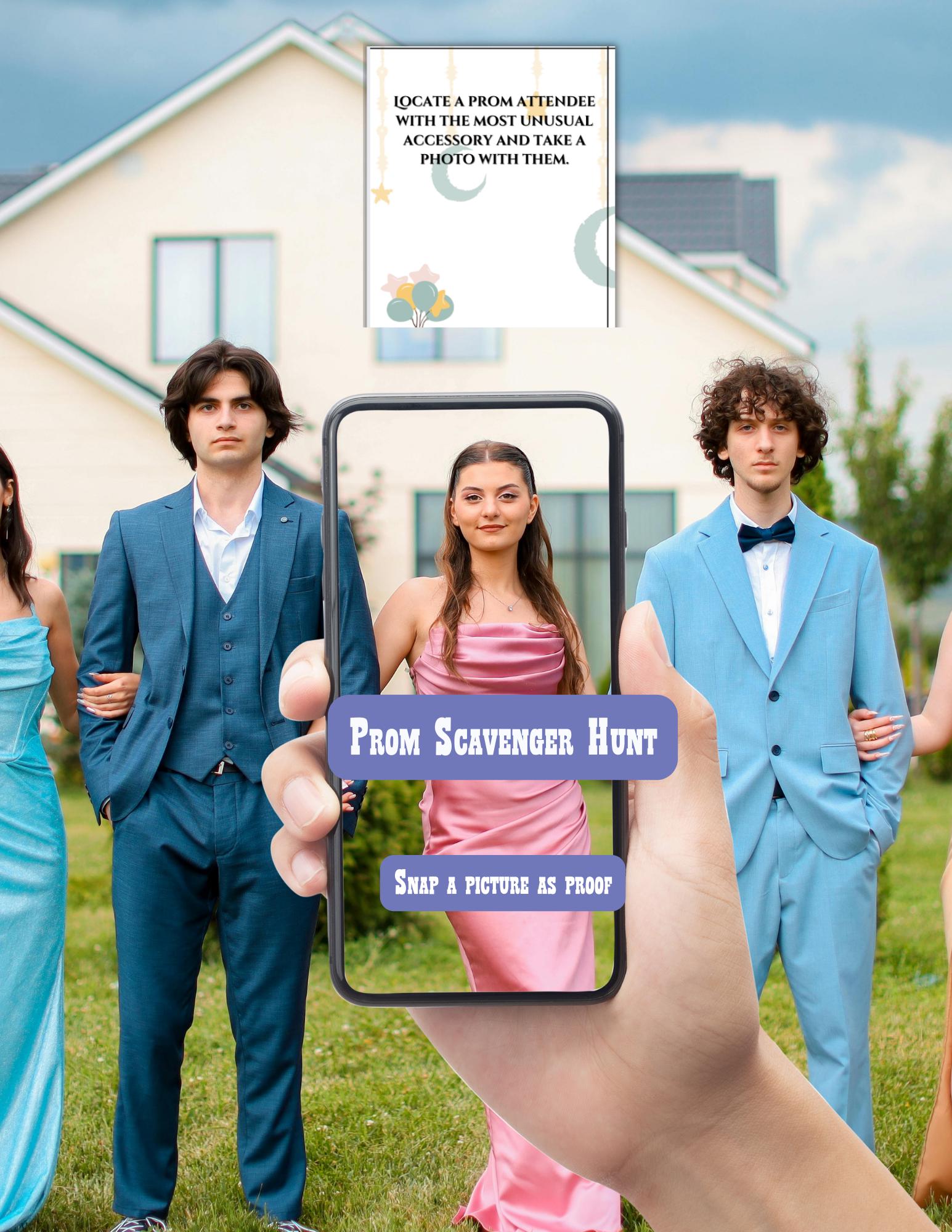 Printable Prom Scavenger Hunt Game for Teens (PDF) Teen Prom Scavenger ...