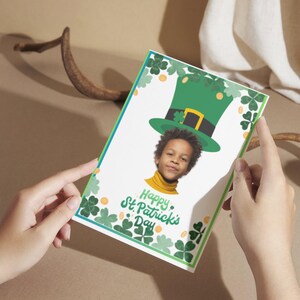 Printable St Patrick’s Day Personalized Photo Frame Card, Kids ...