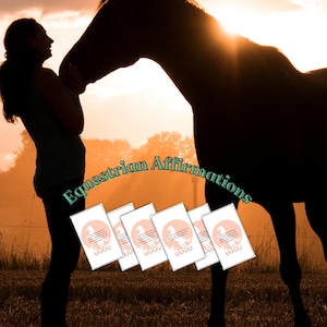 Cartões de Afirmação Equestre: Pegadas de Positividade, jornada positiva para você e seu cavalo, cartões de afirmação equestre motivacionais