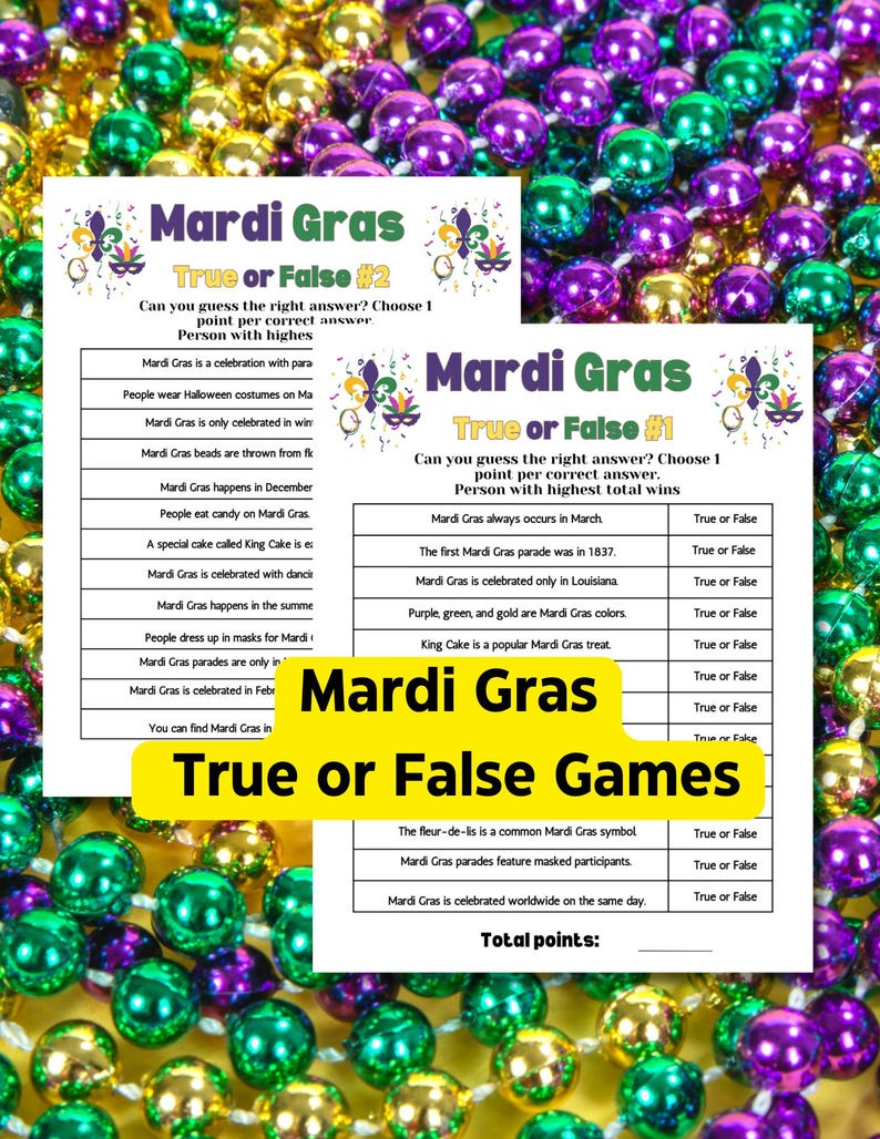 Mardi Gras Trivia,mardi Gras Facts and Falsehoods, Kids and Adult ...