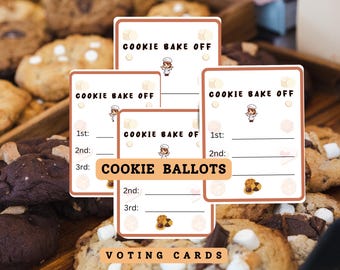 Cookie Bake-Off Ballot Cards,Printable Voting Ballots, cookie challenge,Cookie Competition, Cookie Party, Cookie Ballot, Voting Ballots