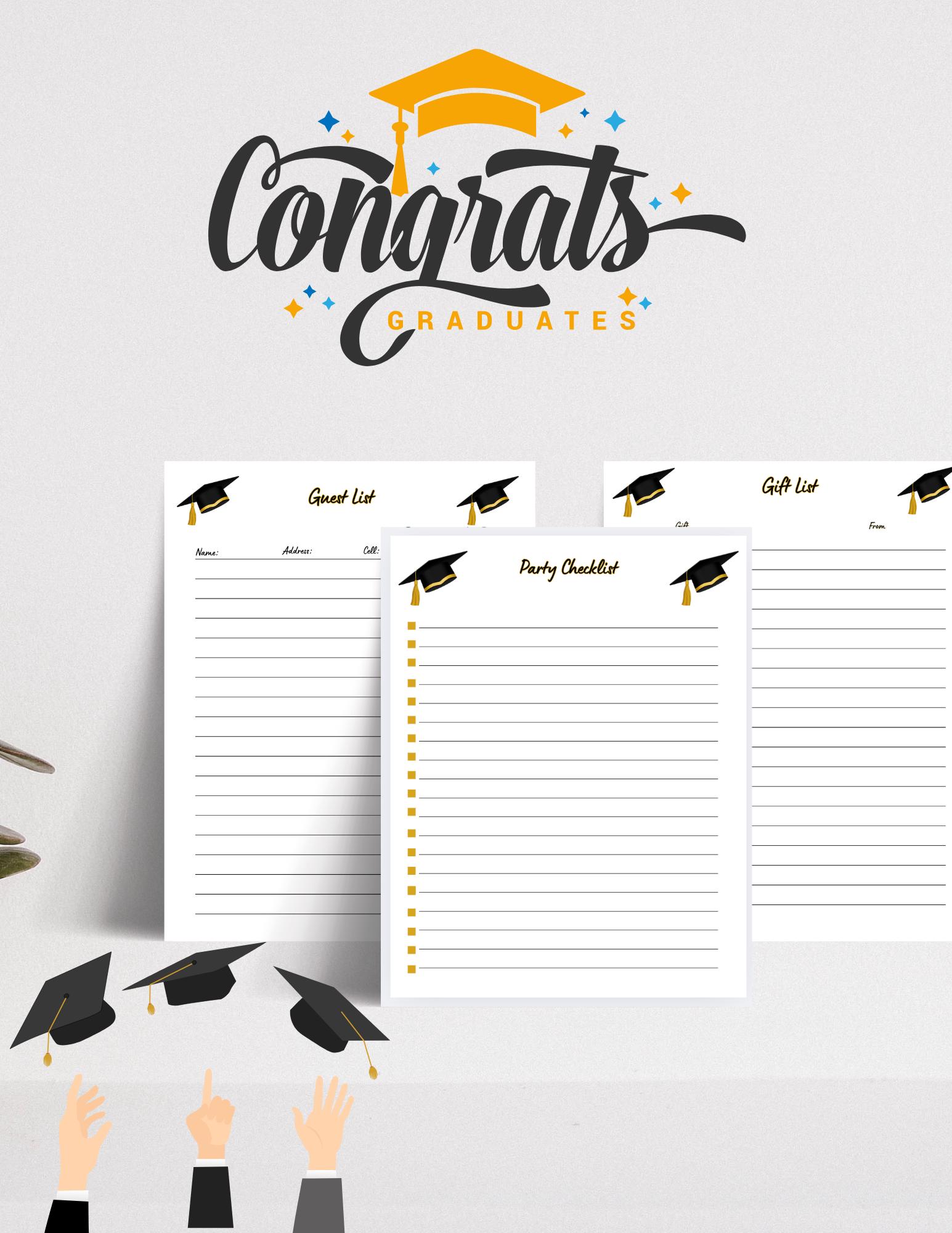 Grad List Graduation Party Planner, Grad Party Planner,guest List, Gift Tracker ...