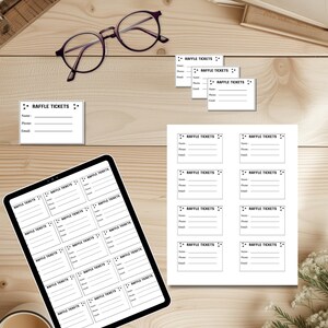 Printable Raffle Tickets: Minimalist Design, 3 Sizes (PDF Download ...