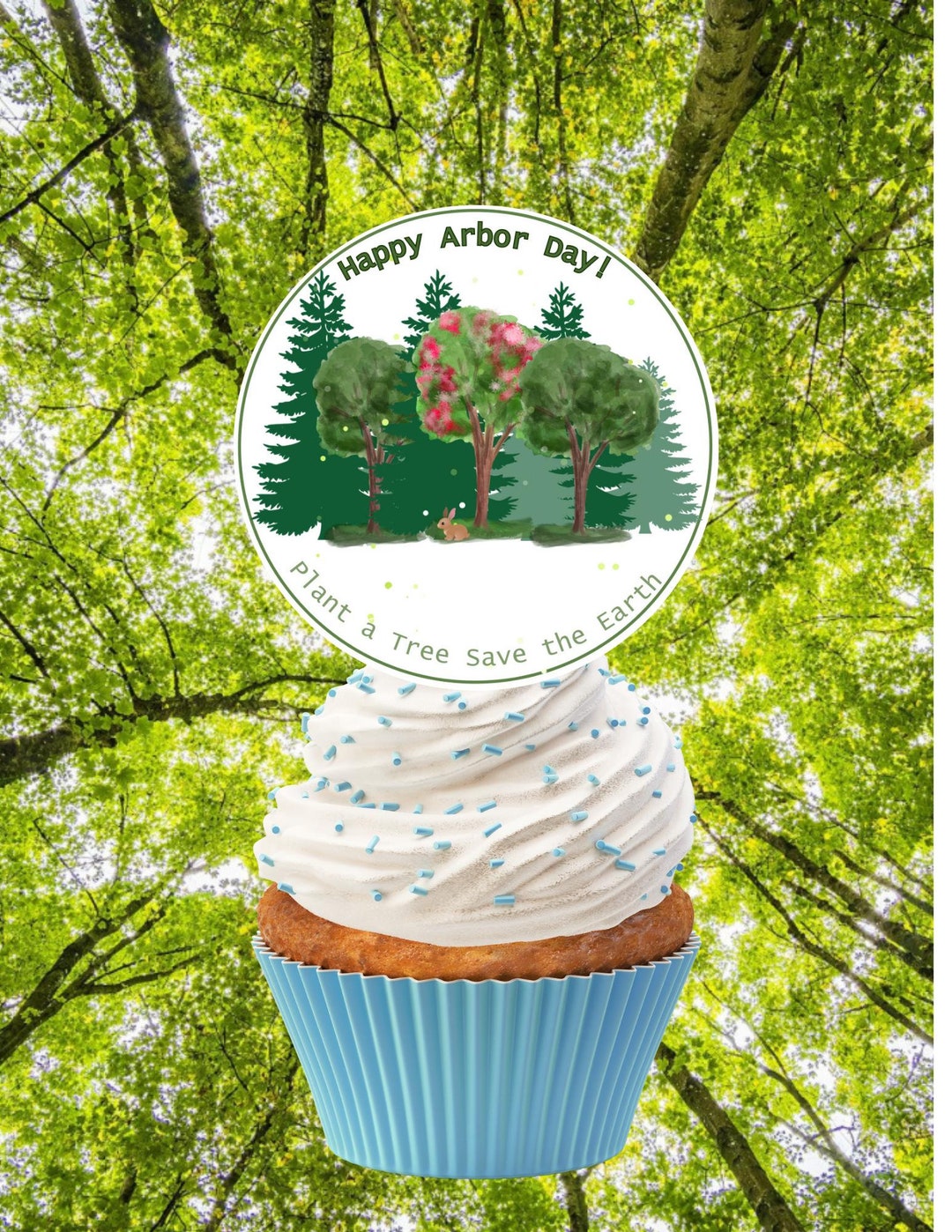 Arbor Day Cupcake Topper, Botanical, Forest and Woodland Feel, or for a ...