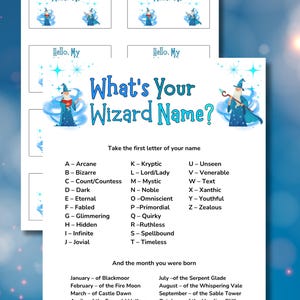 Wizard Name Game: Magic Party Activity, Printable Name Tags (PDF Download)